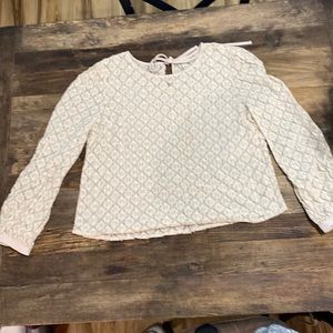 Off white lace hinge top with tie in back